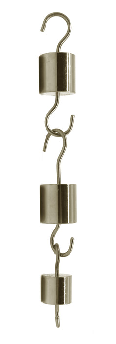 Cylinder Hooked Weights, Set of 10 - (5) 50g (5) 25g, Premium Brass - Retractable Hooks on both Ends of Weight - Eisco Labs