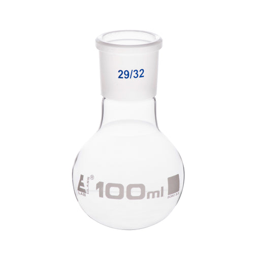 Florence Boiling Flask, 100ml - 29/32 Interchangeable Joint - Borosilicate Glass - Round Bottom - Eisco Labs