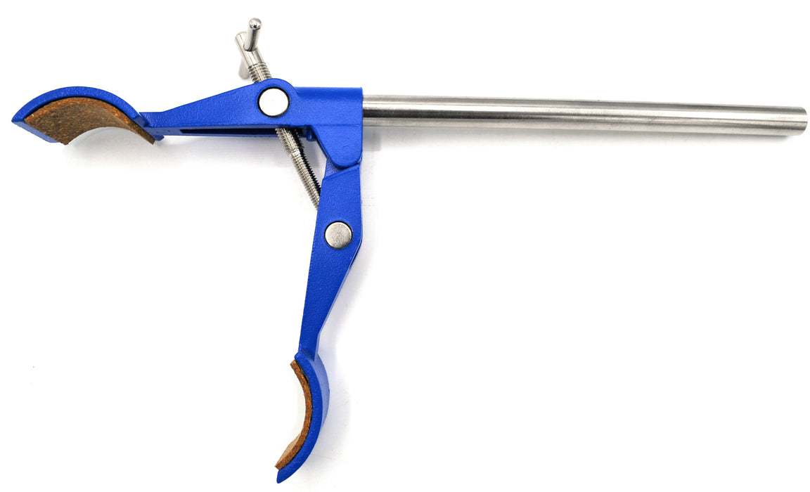 2 Prong Burette Clamp on Stainless Steel Rod - 4.3" Max Opening