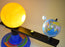 Sun, Earth & Moon Orbiter Model, 12.25" - Three Dimensional - Light Bulb Demonstrates Sunlight on Moon & Earth - Includes Experiment Guide - Eisco Labs