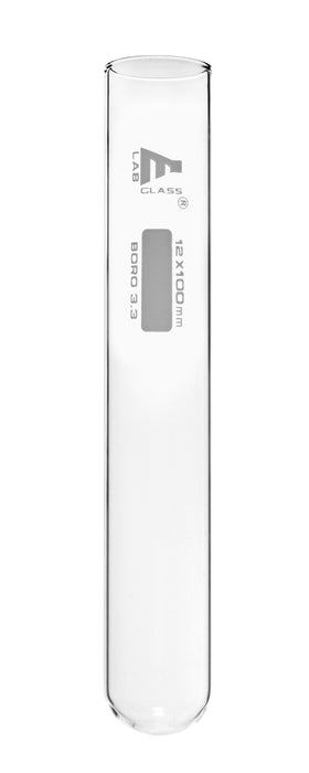 48PK Test Tubes, 7mL, 12x100mm - Rimless - Marking Spot - Light Wall, 1mm Thick - Borosilicate 3.3 Glass