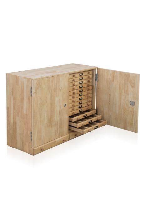 Premium Hardwood Slide Cabinet, 26 Drawer, 5000 Slide Capacity - Eisco Labs