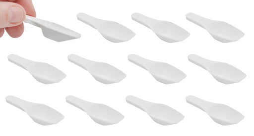 12PK Scoops, 2ml (0.06oz) - Polypropylene - Flat Bottom, Excellent for Measuring & Weighing