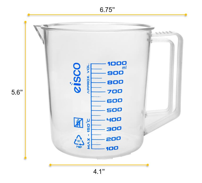 2pcs Measuring Cup With Scale To Measure Pp Cup Plastic Experimental 1000ml