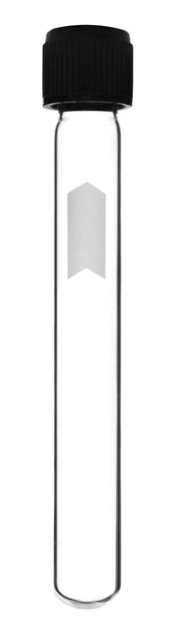 Culture Tube with Screw Cap, 5mL, 12/PK- 12x100mm - Marking Spot - Round Bottom - Borosilicate Glass