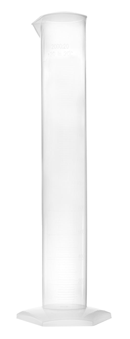 Polypropylene Measuring Cylinder, 2000ml - Class B