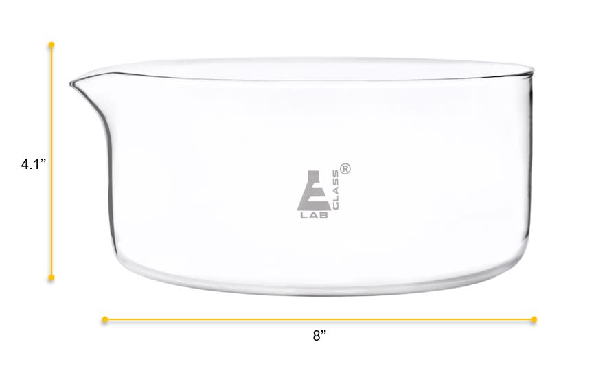 Crystallizing Dish, 3500ml - Flat Bottom - Borosilicate Glass - Eisco Labs