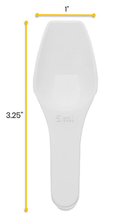 Scoop, 5ml (0.16oz) - Polypropylene - Flat Bottom, Excellent for Measuring & Weighing