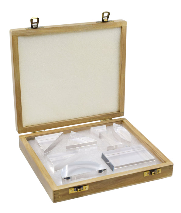 Acrylic Blocks Set, 7 Pcs - 25mm Thick - Wooden Storage Box