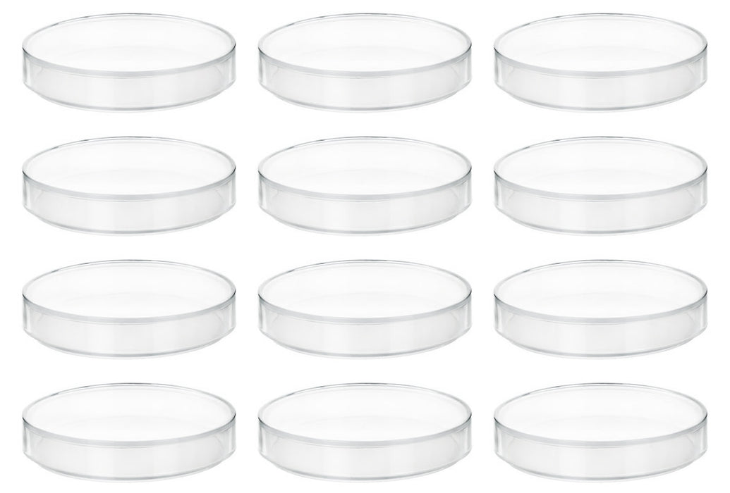 12PK Petri Dishes - 5" Diameter, 0.75" Depth - Polypropylene Plastic