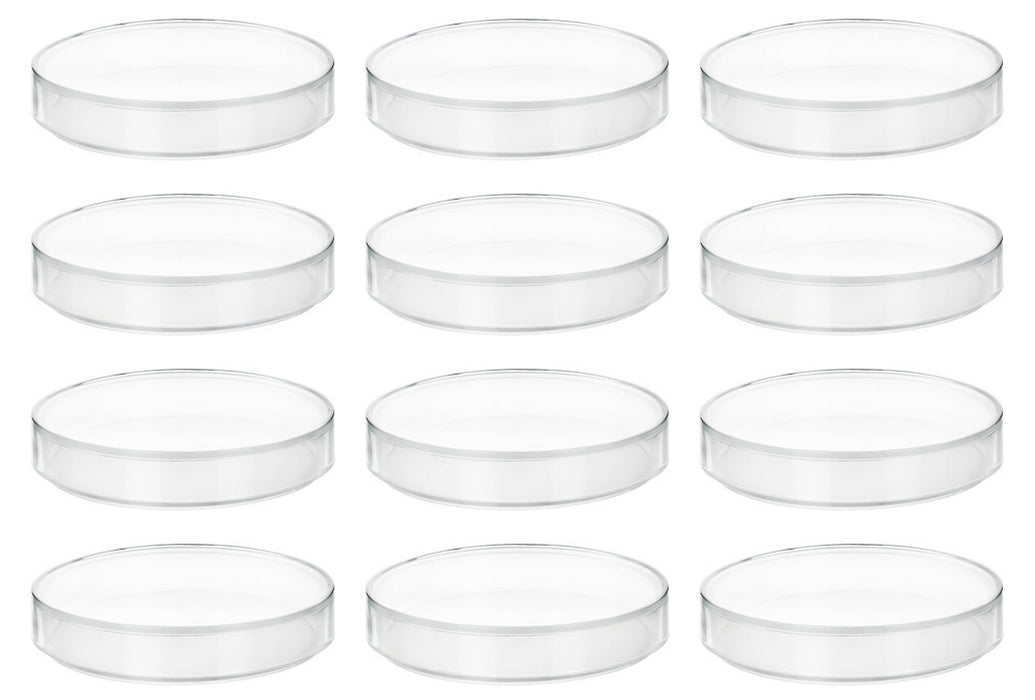 12PK Petri Dishes - 5" Diameter, 0.75" Depth - Polypropylene Plastic