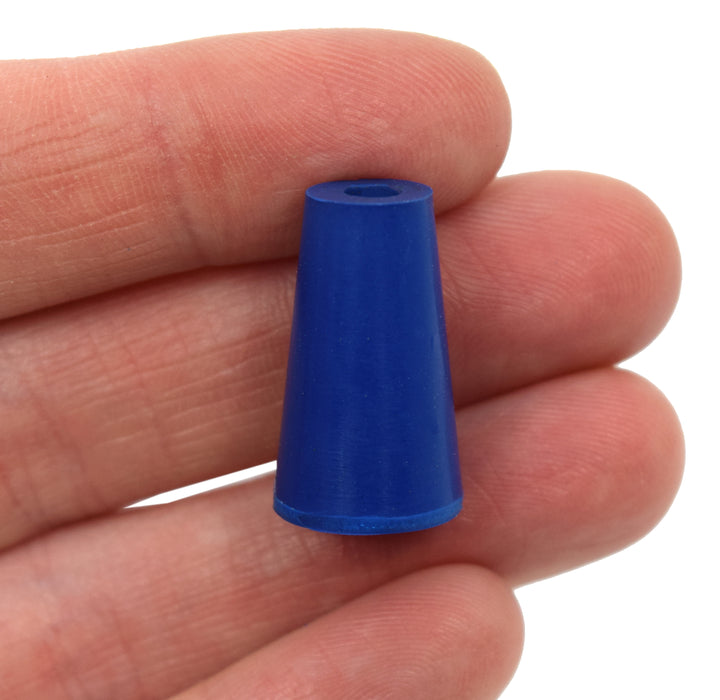 10PK Neoprene Stoppers, 1 Hole - ASTM - Size: #000 - 8.2mm Bottom, 12.7mm Top, 25mm Length