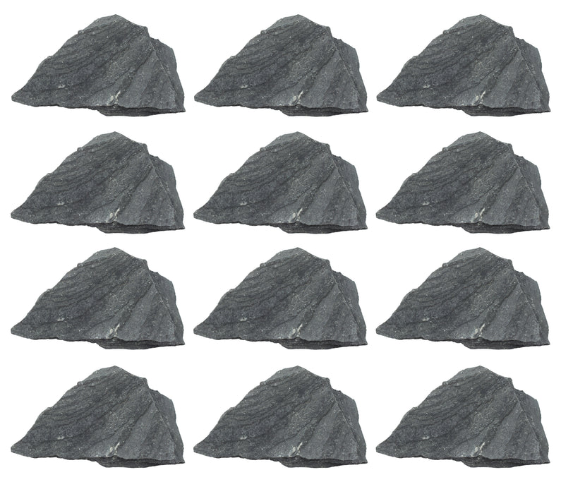 12PK Raw Slate Rock Specimens, 1" - Geologist Selected Samples - Eisco Labs