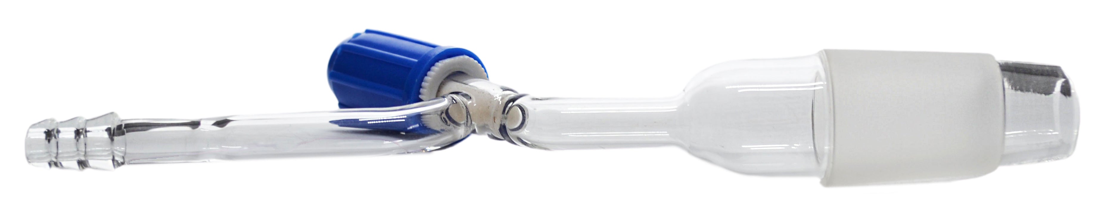 Stopcock Adapter - Rotaflow Key, 24/29 Cone Size - Straight Connection with Cone for Flexible Tubing - Borosilicate 3.3 Glass - Eisco Labs