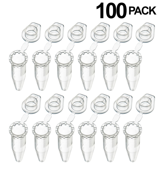 Pack of 100 Micro Centrifuge Tubes, 1.5mL Capacity, Graduated, Leak Proof, Polypropylene - Eisco Labs