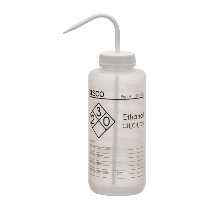 Performance Plastic Wash Bottle, Ethanol, 1000 ml - Labeled (1 Color)