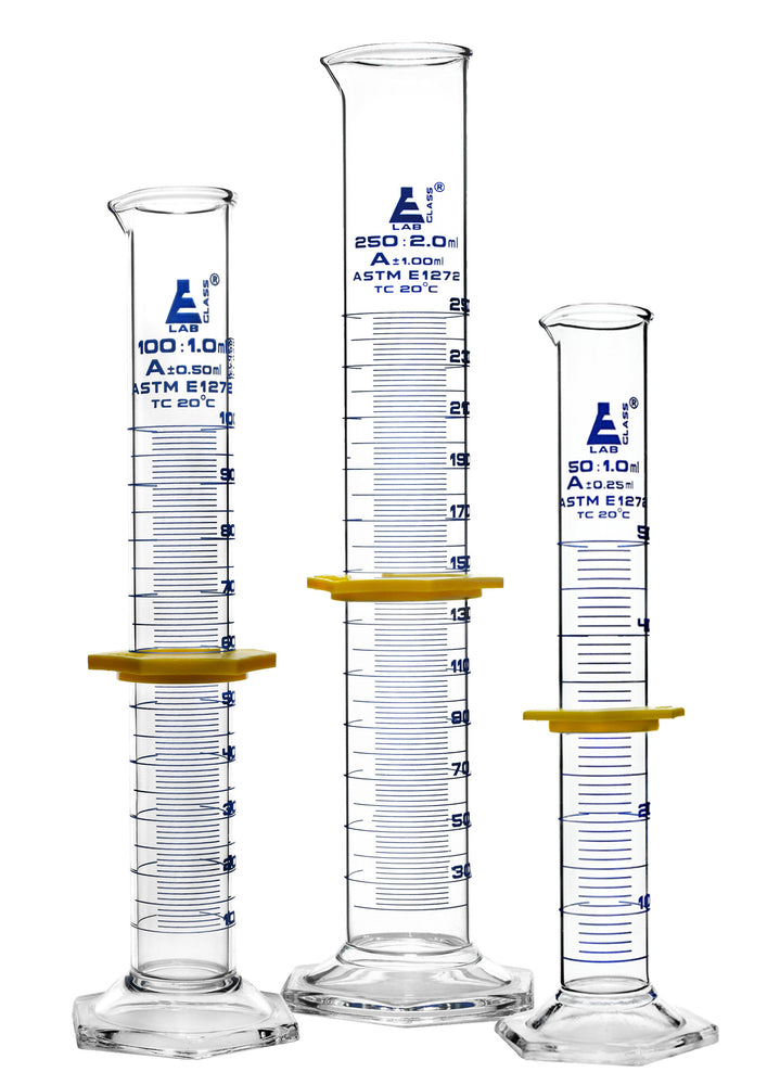 Safety Pack Measuring Cylinder Set - 50ml, 100ml & 250ml - ASTM,  Class A