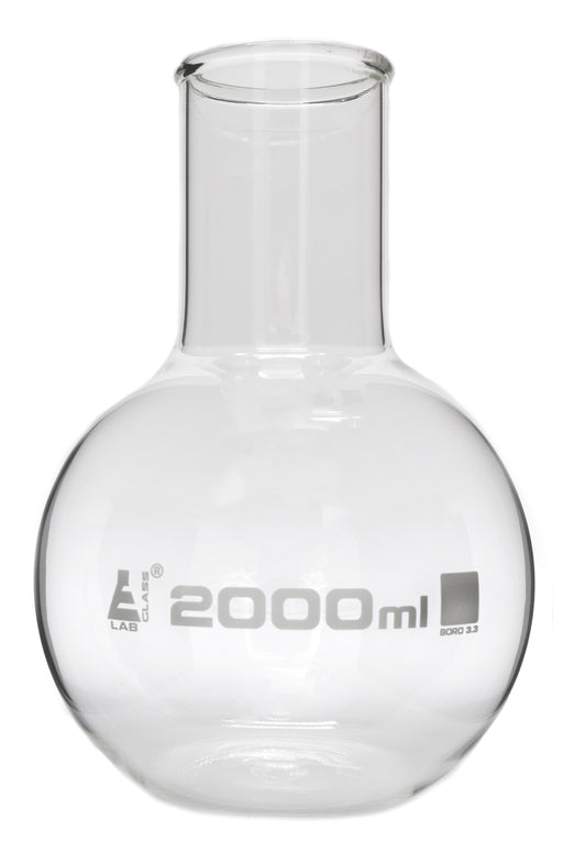 Boiling Flask, 2000ml - Borosilicate Glass - Flat Bottom, Wide Neck - Eisco Labs
