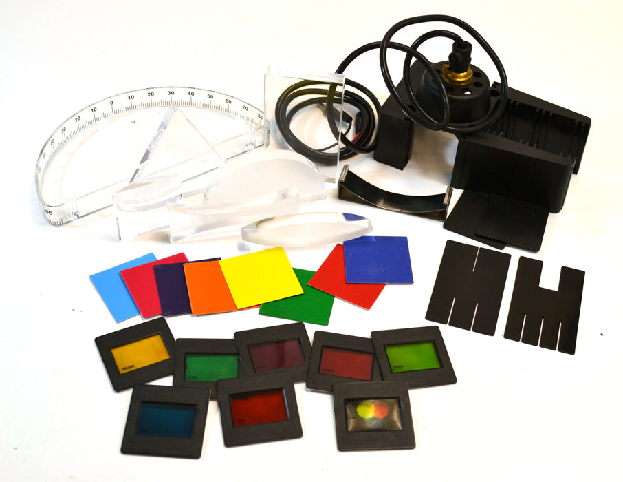 Student Optics Kit - Light Box & 27 Optical Components