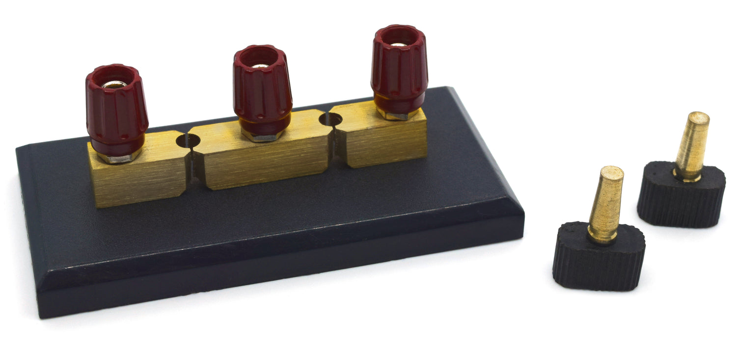 Two Way Copper Plug Key Switch, 4mm Terminals with 2 Removable Plugs - Eisco Labs