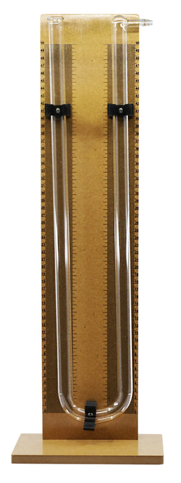 Demonstration Analog Manometer, 22.5 Inch - Used to Measure and Indicate Pressure of Liquids & Gases - Wood & Borosilicate 3.3 Glass - Eisco Labs