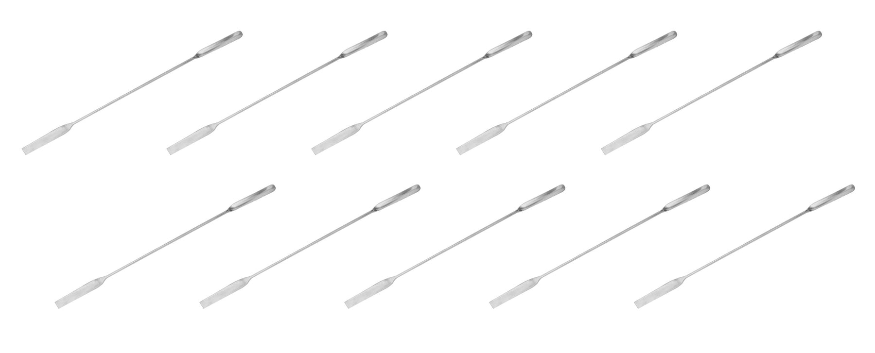 10PK Micro Spatula Spoons, 5.9" Stainless Steel - Flat & Scoop End