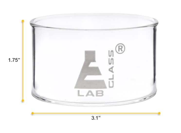 Crystallizing Dish, 150ml - Flat Bottom - Borosilicate Glass - Eisco Labs
