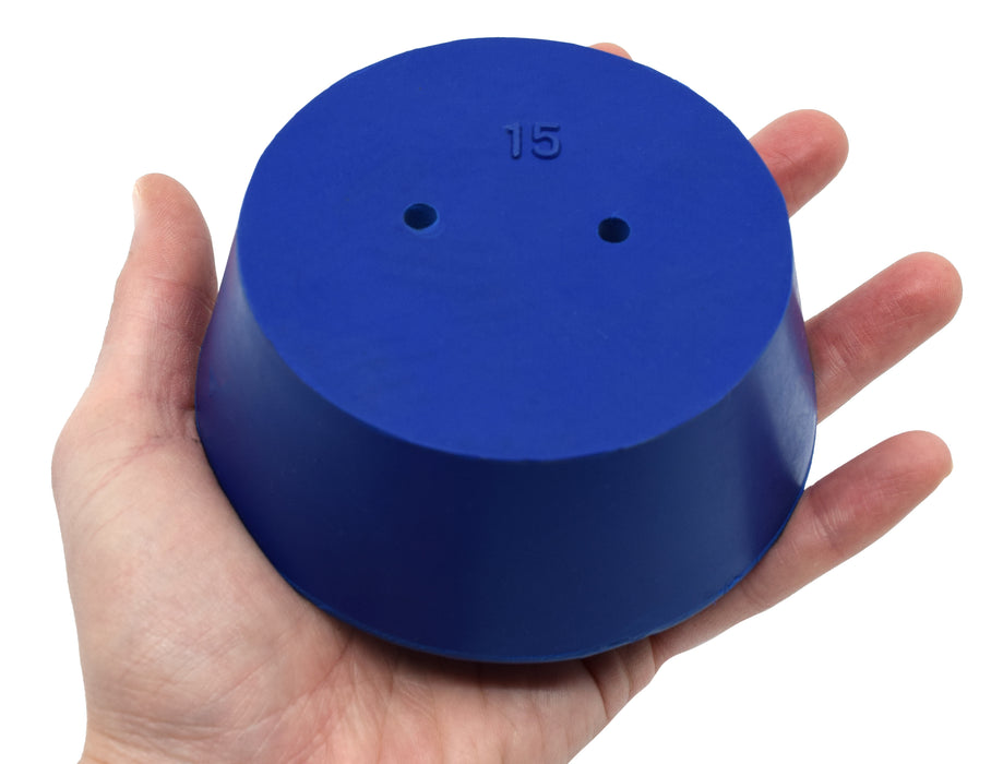 10PK Neoprene Stoppers, 2 Holes - ASTM - Size #15 - 83mm Bottom, 103mm Top, 39mm Length