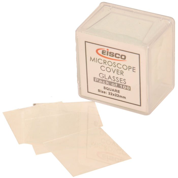 Eisco Labs Microscope Cover Glasses size 22x22mm, Pack of 100
