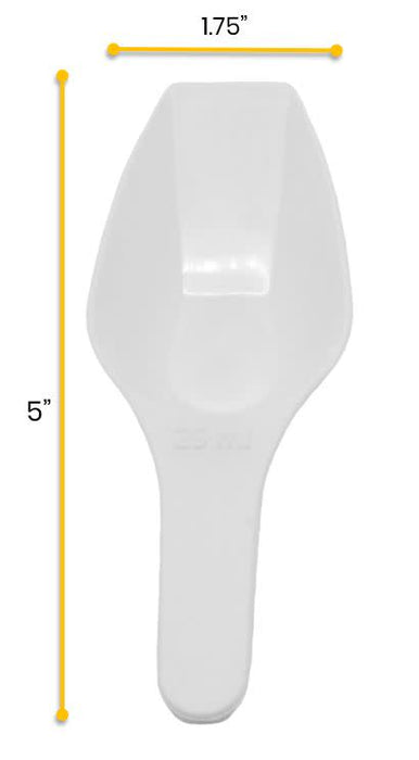 Scoop, 25ml (0.85oz) - Polypropylene - Flat Bottom, Excellent for Measuring & Weighing