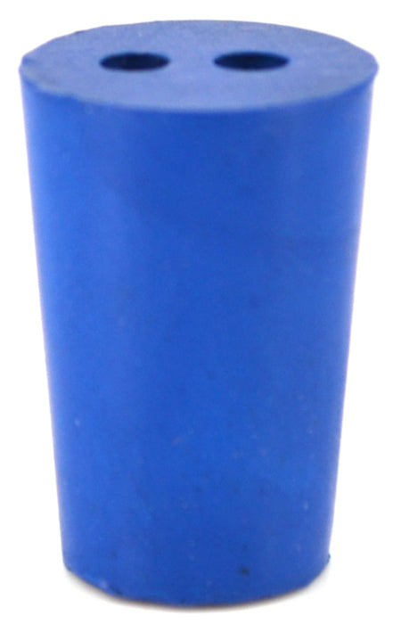 10PK Neoprene Stoppers, 2 Holes - ASTM - Size #0 - 13mm Bottom, 17mm Top, 25mm Length