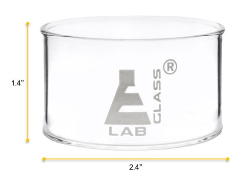 Crystallizing Dish, 60ml - Flat Bottom - Borosilicate Glass - Eisco Labs