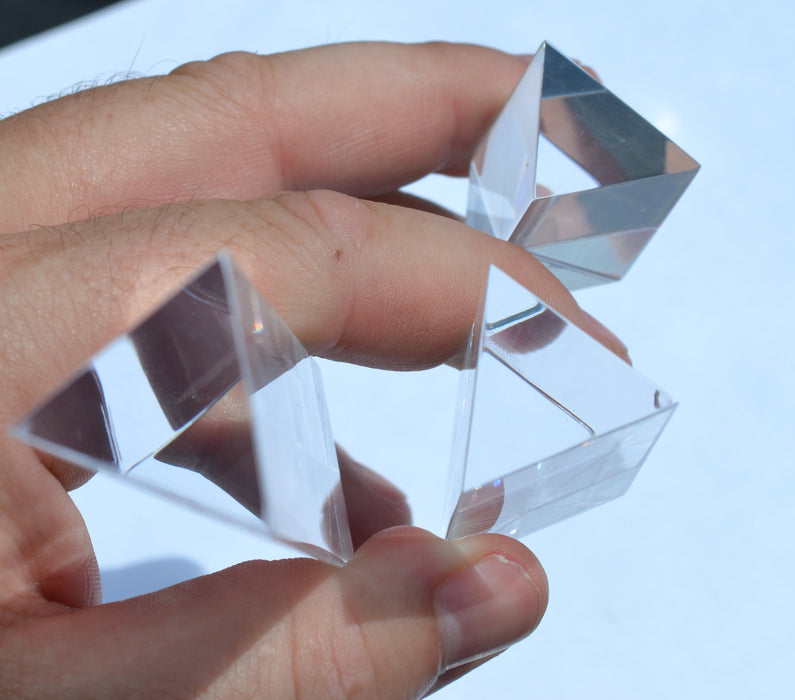 Equilateral Prisms, 3 Piece Set - 25, 50 & 100mm Lengths - Acrylic