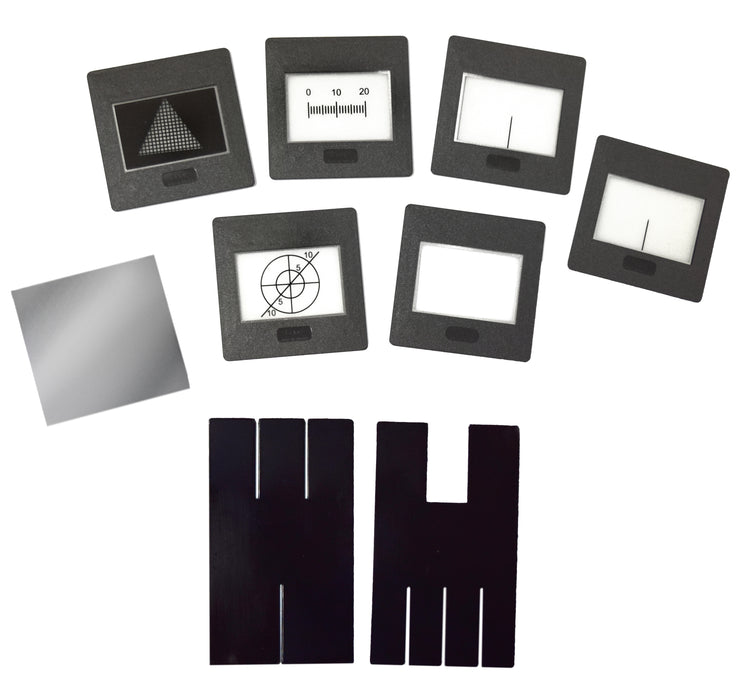 Optical Bench Set, for Introductory Optics Experiments - Includes Lamp Housing, Lens and Slide Holder, Plate Mirror, Slit Plates and More - Eisco Labs