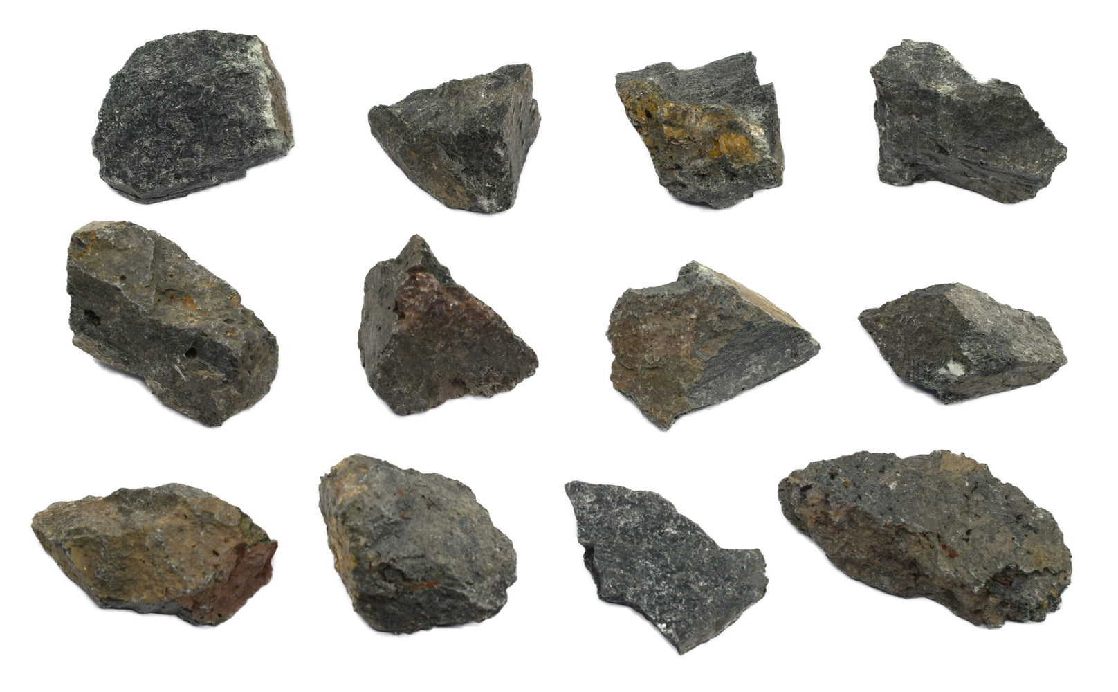 Pyroxene Augitite 12 Pack - Raw Augite, Mineral Specimens - Approx. 1