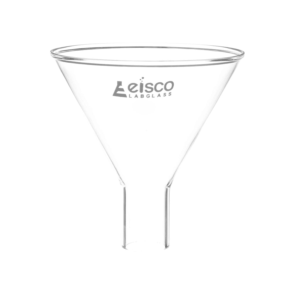 Powder Funnel, 100mm - 60º Angle - Plain Stem - Borosilicate Glass - Eisco Labs