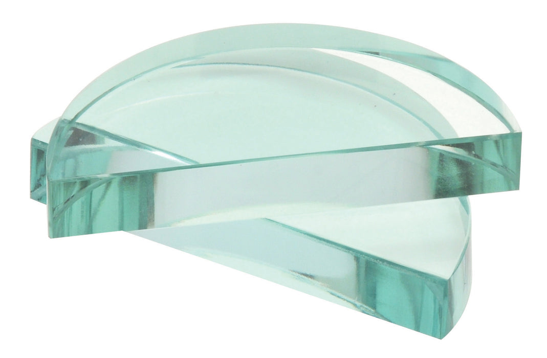 Semi Circular Glass Prism Block - 90mm x 45mm x 15mm
