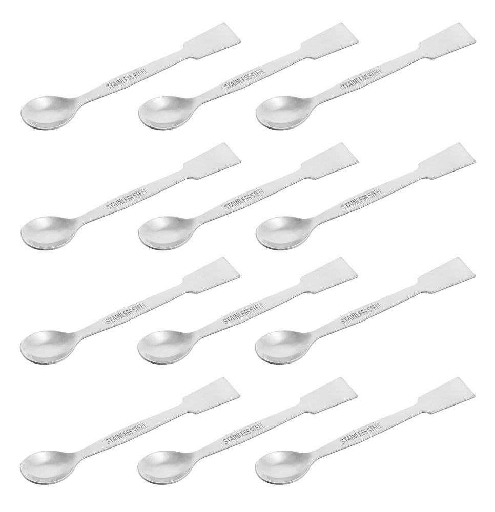 12PK Scoops with Spatula, 4.9" - Teflon Coated Stainless Steel