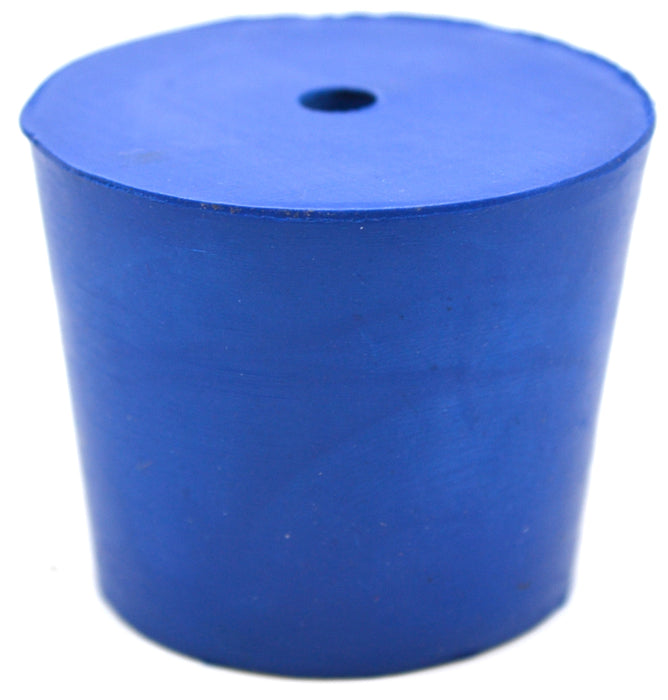 Neoprene Stoppers, 1 Hole - Blue - Size: 40mm Bottom, 49mm Top, 40mm Length - Pack of 10