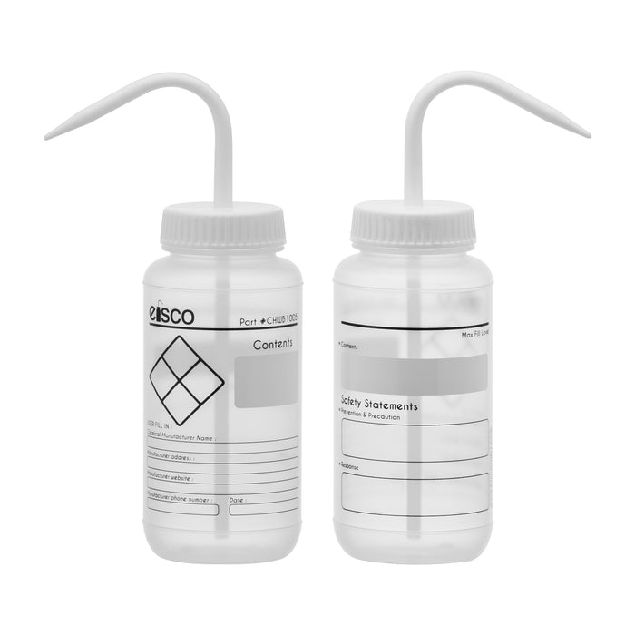 6PK Performance Plastic Wash Bottle, Blank Label, 500 ml