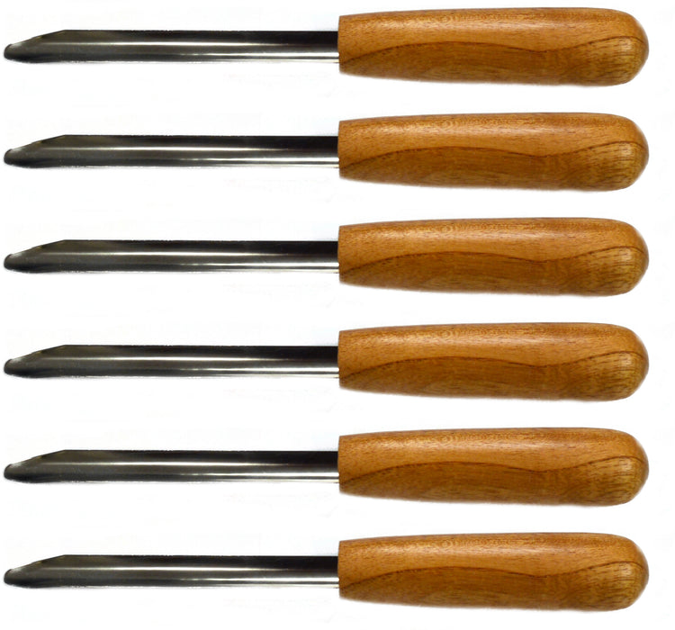 6PK Spatula Scoops with Wooden Handles, 10" - Stainless Steel