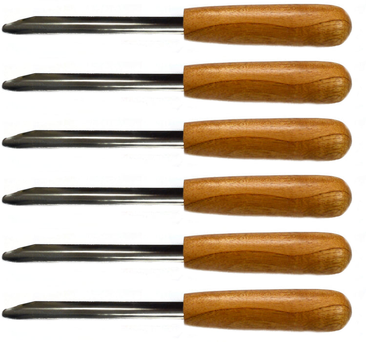 6PK Spatula Scoops with Wooden Handles, 10" - Stainless Steel