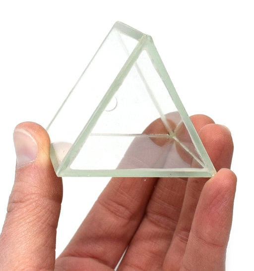 Hollow Glass Prism & Stopper, 2x2" - Great for Studying Snells Law of Refraction - Eisco Labs