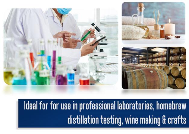 Measuring Cylinder, 100ml - ASTM, Class A - Tolerance ±0.50ml - Protective Collar, Hexagonal Base - Blue Graduations - With Individual Work Certificate - Borosilicate 3.3 Glass - Eisco Labs