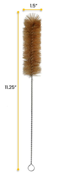 12PK Bristle Cleaning Brushes, 11.25" - Fan Shaped Ends - 1.5" Diameter