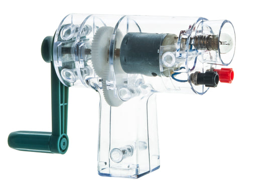 Hand Crank Generator, 12V DC - With Light Bulb & Lead Binding Posts - Eisco Labs