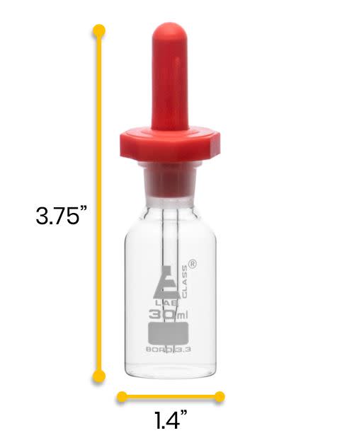 Dropping Bottle, 30ml (1oz) - Eye Dropper Pipette - Borosilicate 3.3 Glass