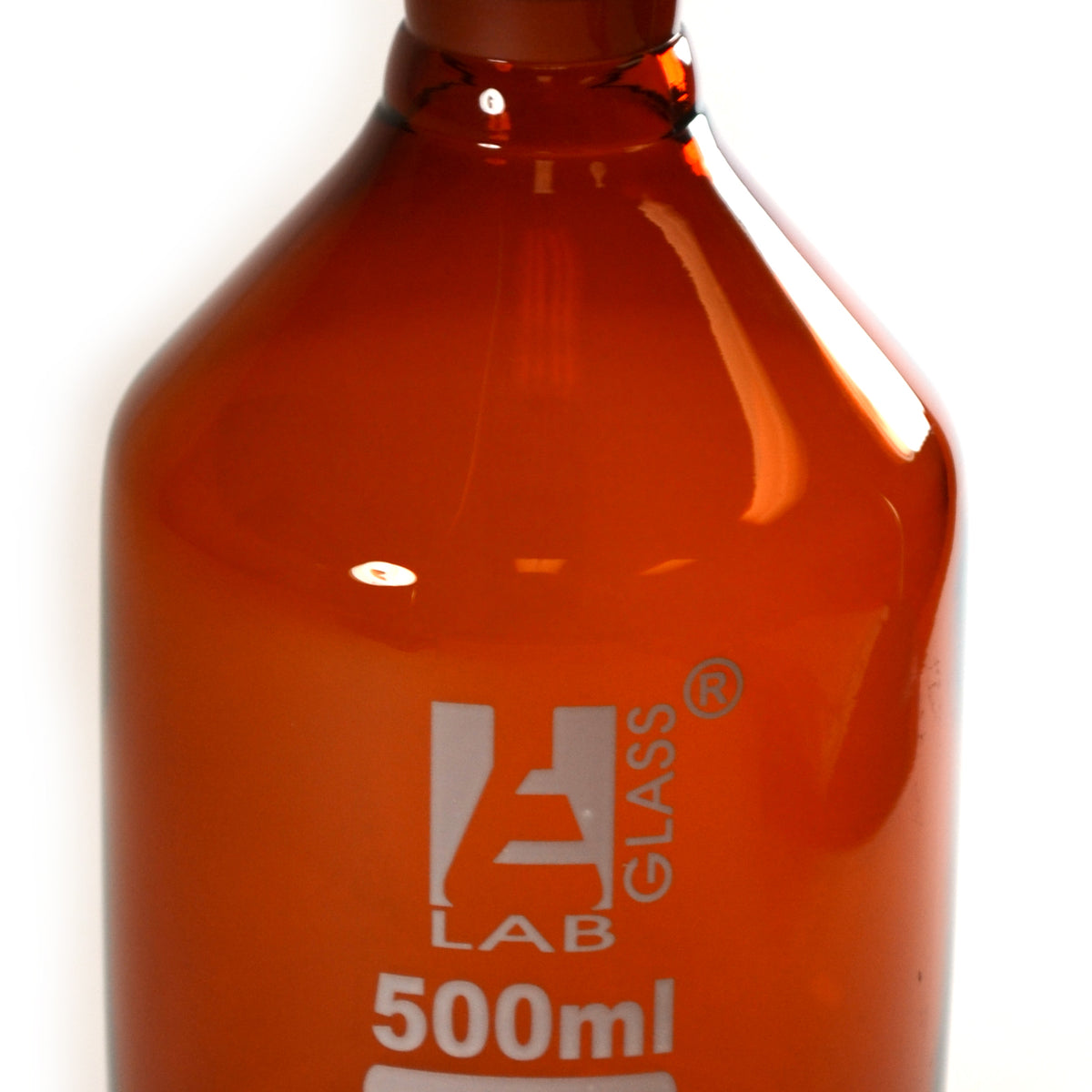 Eisco Labs 500ml Amber Reagent Bottle , Narrow Mouth with Acid