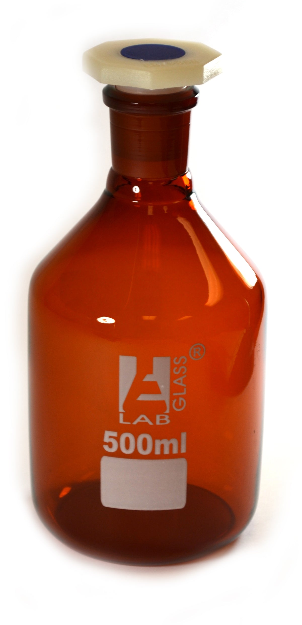 Eisco Labs 500ml Amber Reagent Bottle , Narrow Mouth with Acid