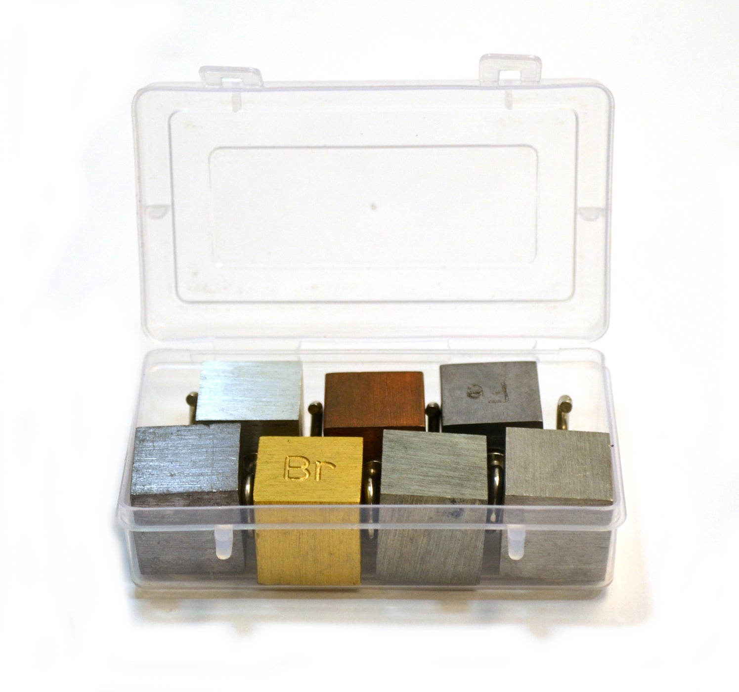 Density Cubes, Set of 7 Metals in Plastic Case with Hooks and Element ...
